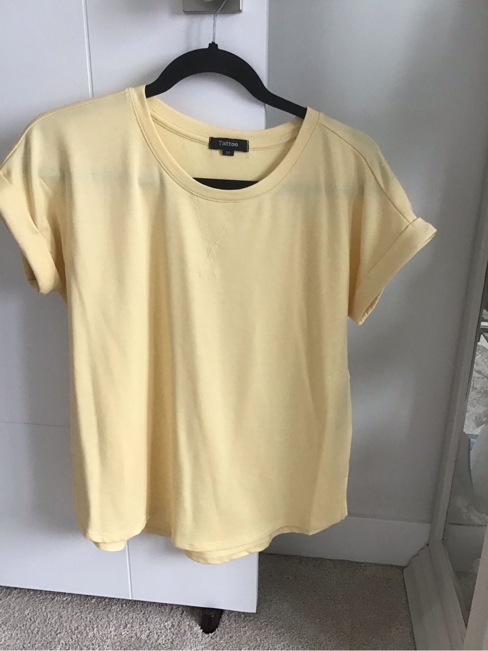 Pale Yellow Short Sleeve Crewneck Tee